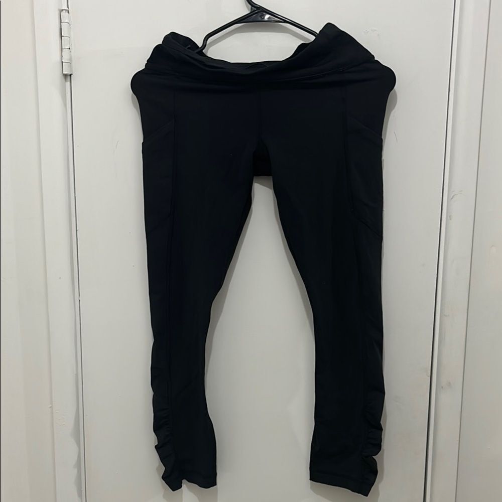 Lululemon Black Leggings with Ruffle Detail